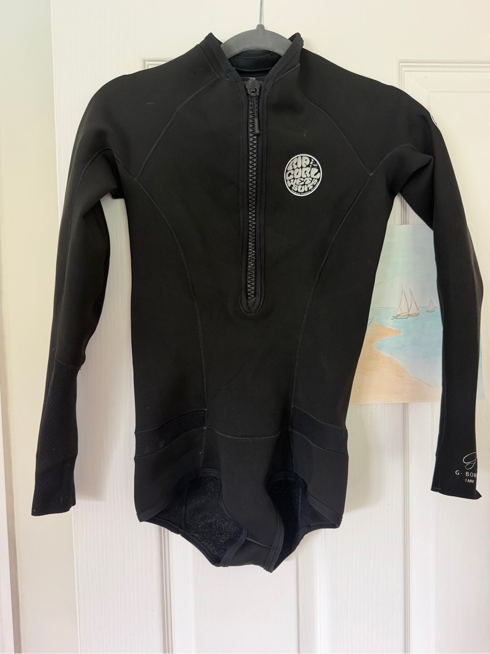 Rip Curl Women Black G-bomb Long Sleeve Spring suit - bikini cut, size 10